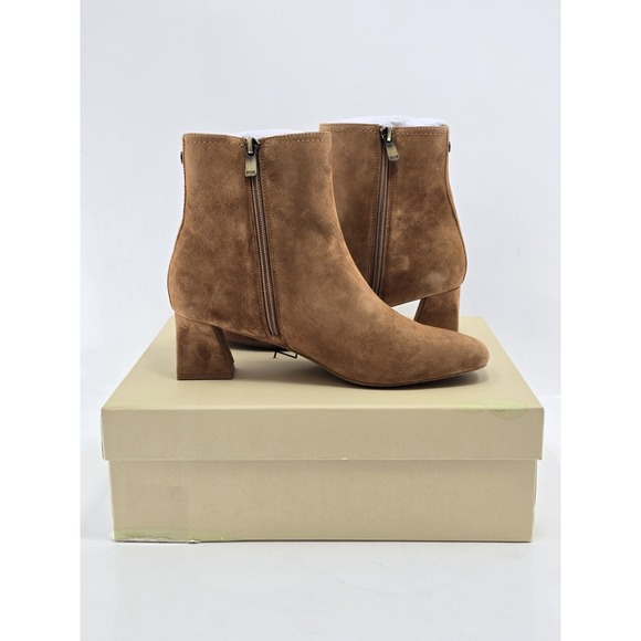 NYDJ Women's Brown Suede Leather‎ Scooter Chelsea Boots Square Toe Size 9 M NEW - Picture 10 of 13